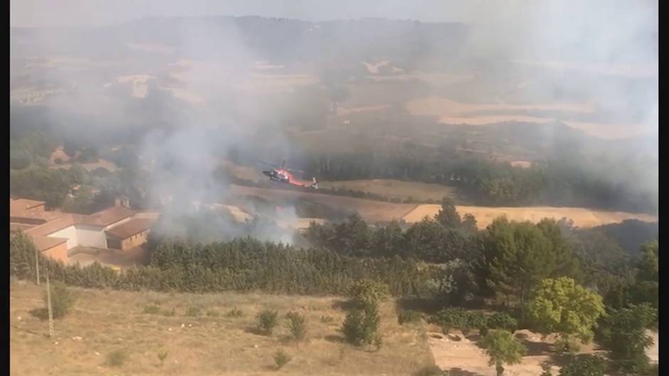 Declarado un incendio forestal en Brihuega (Guadalajara)