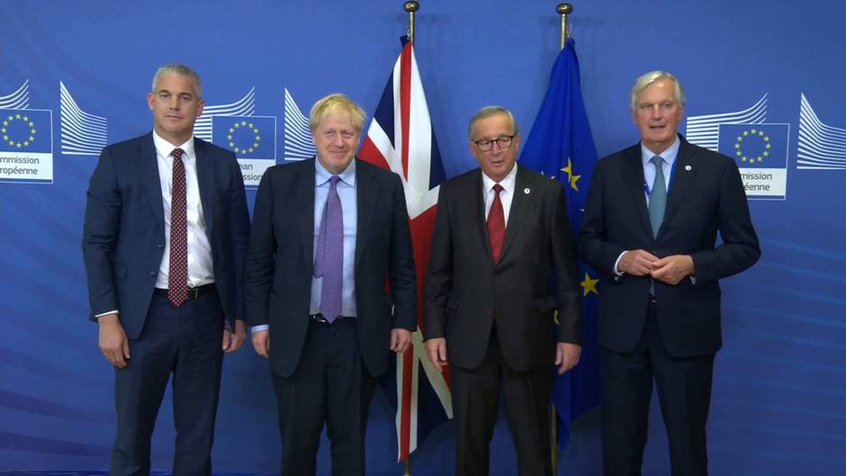 Jean-Claude Juncker y Boris Johnson en rueda de prensa