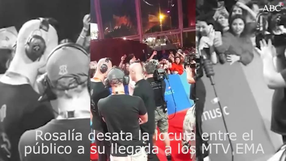 Rosalía desata la locura entre el público a su llegada la alfombra roja de los MTV EMA