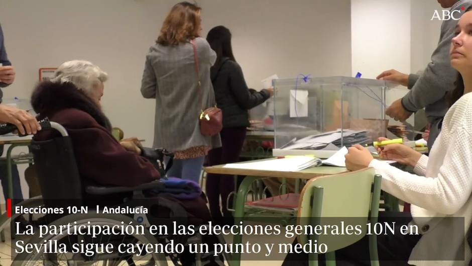 Datos de participación a las seis de la tarde en Andalucía y Sevilla