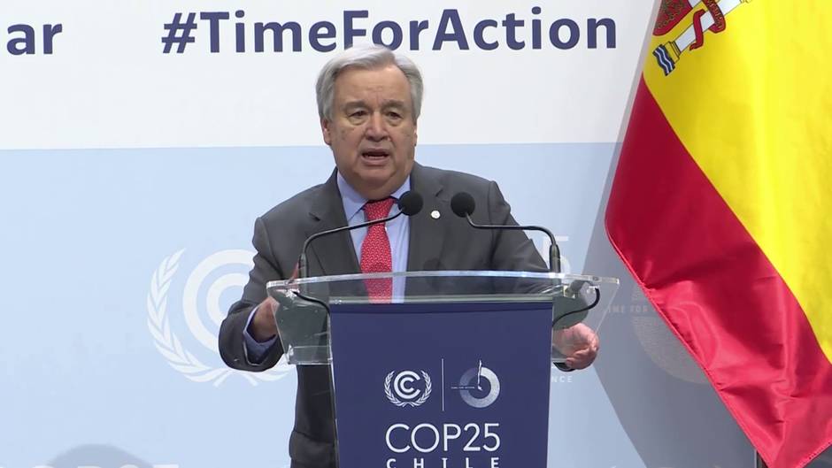 Guterres pone a España como ejemplo de compromiso en lucha contra cambio climático