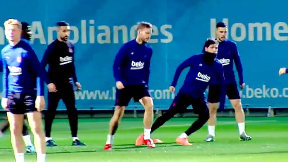 Último entrenamiento del Barça antes de recibir al Mallorca