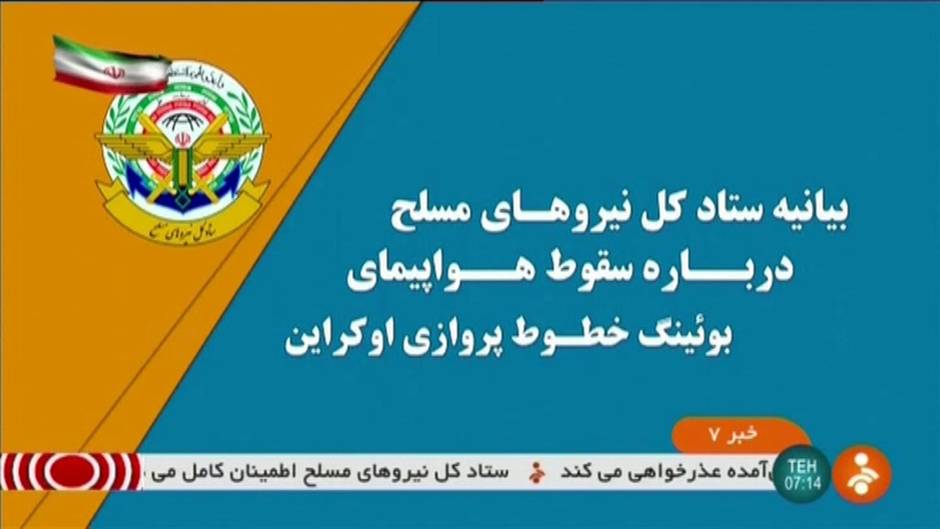 Irán reconoce que derribó el avión de pasajeros ucraniano por un "error humano"