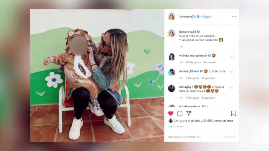 Irene Rosales disfraza a su hija Ana por carnavales