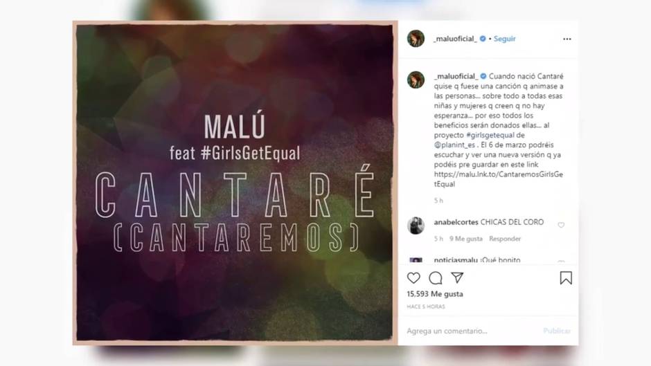 Malú anuncia una canción con fines solidarios