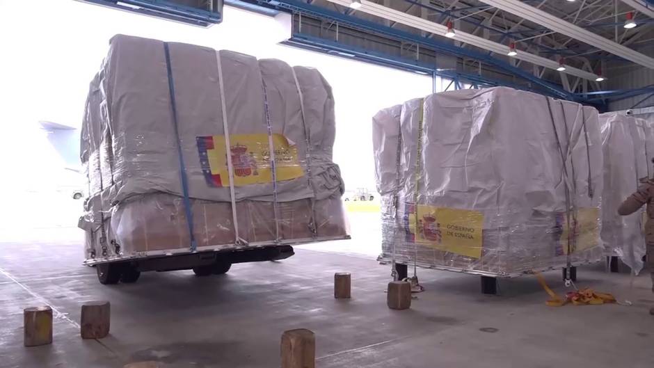 Ya está en Madrid el avión militar procedente de China con material sanitario