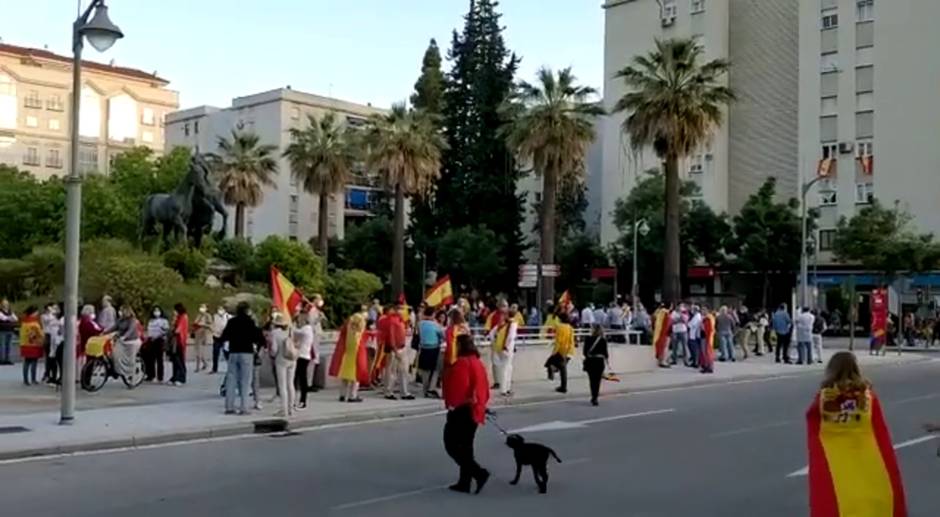 Protestas contra el Gobierno en la Plaza del Caballo de Jerez