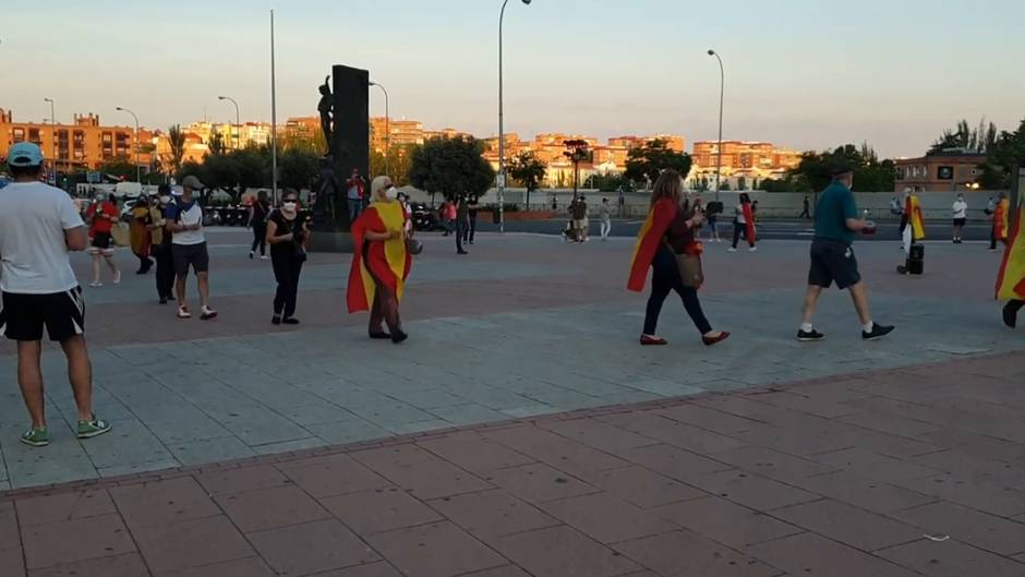 Protesta contra el Gobierno en la plaza de Ventas en Madrid