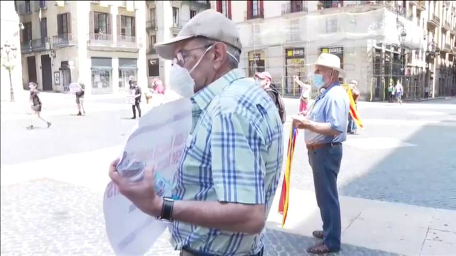 Manifestación en Barcelona en defensa de los derechos fundamentales durante la pandemia