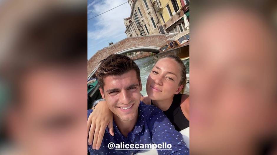 Morata y Alice Campello disfrutan de Venecia