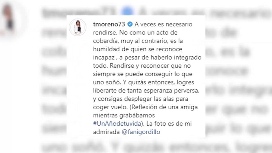 Toñi Moreno comparte un enigmático mensaje sobre los sueños y la humildad