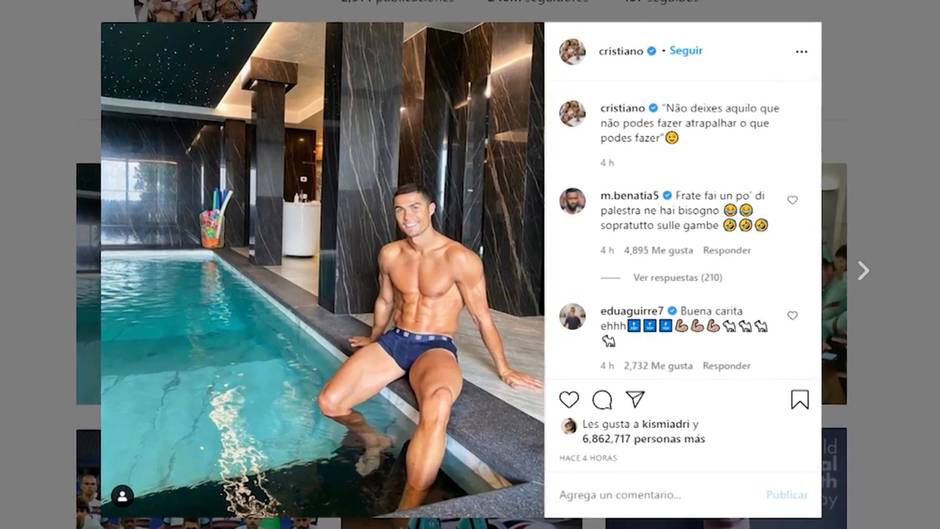 Cristiano, en cuarentena pero sin descuidar su forma física