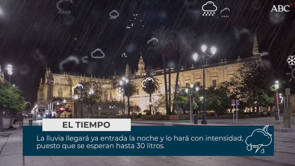 La borrasca Barbara trae una bajada de las temperaturas y fuertes lluvias a Sevilla