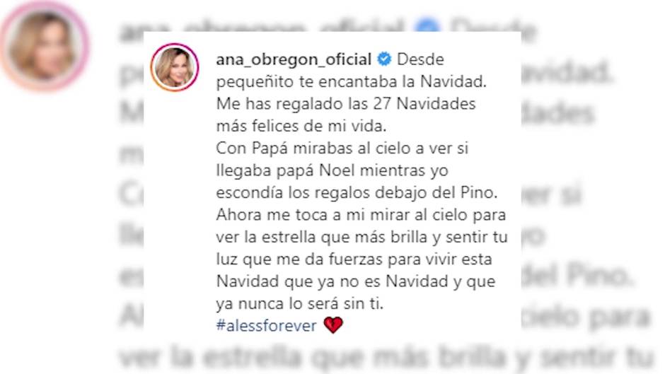 Ana Obregón recuerda a Aless Lequio días antes de las Campanadas