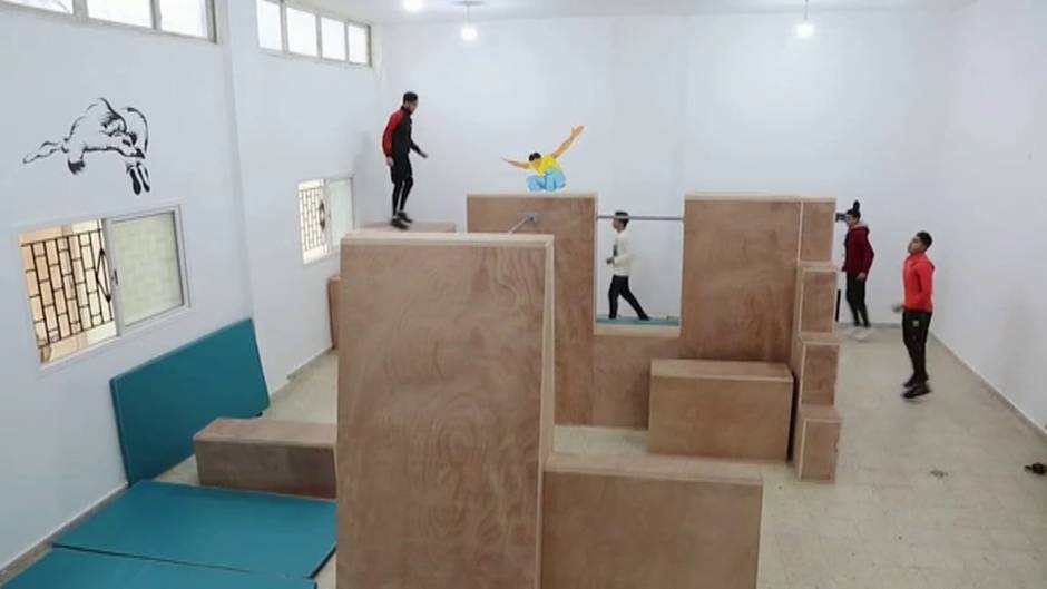 Así es el primer gimnasio de parkour en Gaza
