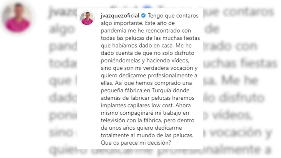 Jesús Vázquez bromea sobre sus intenciones para el futuro con una inocentada