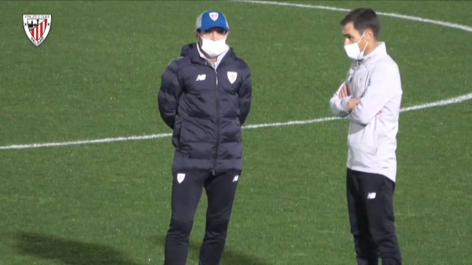 Marcelino dirige su primer entrenamiento con el Athletic