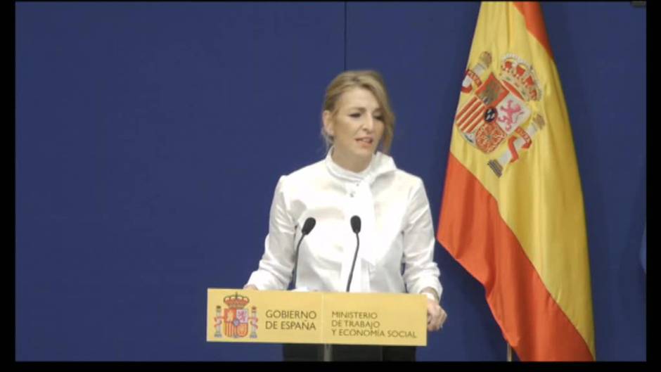 Yolanda Díaz: "Los ERTE se prorrogan hasta el 31 de mayo"