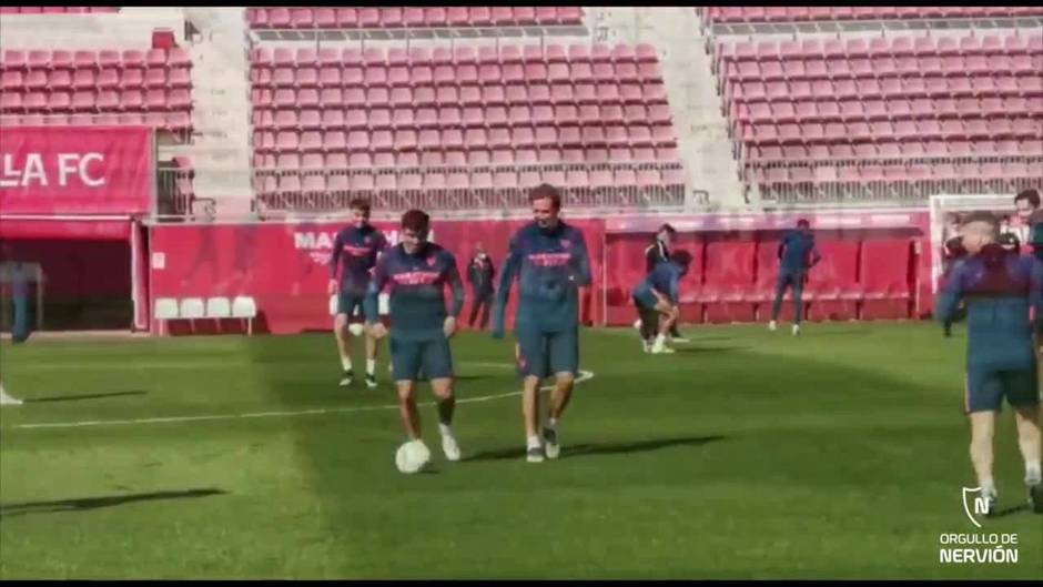 Ocampos inicia el último entrenamiento antes de viajar a Valladolid