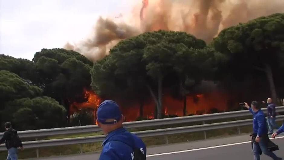 Corte de carretera y fuego en la protesta de Airbus