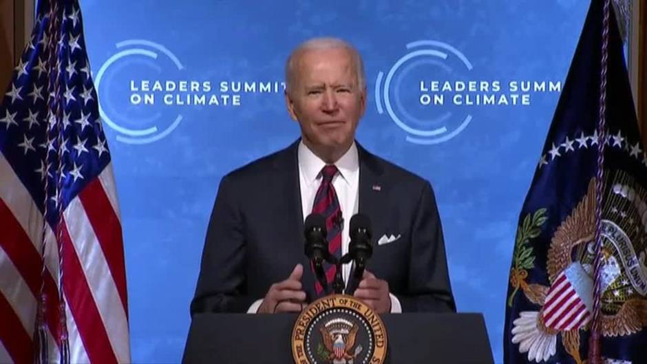 Biden: "EEUU se pone en marcha para reducir nuestros gases de efecto invernadero a la mitad para finales de esta década"