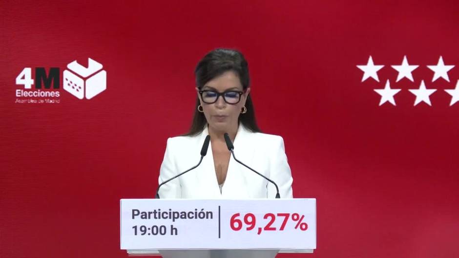 La participación a las 19 horas se sitúa en el 69,27%, más de once puntos más que en 2019