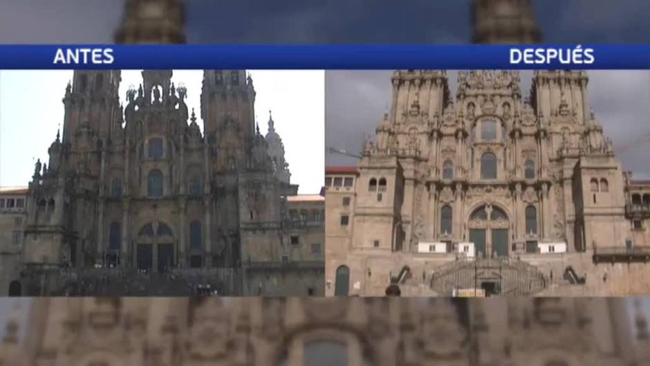 Desaparecen las grúas y andamios de la Catedral de Santiago tras ocho años de restauración