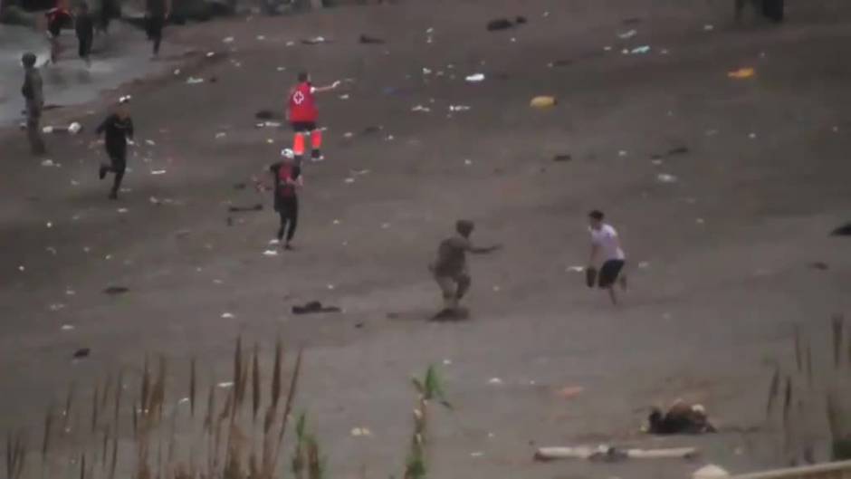 La playa de El Tarajal, zona cero de la crisis migratoria de Ceuta