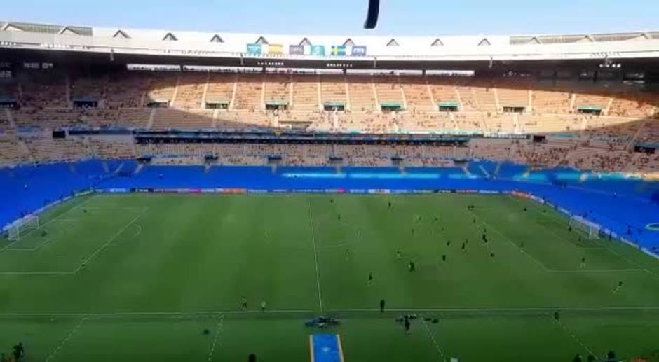 16.000 aficionados, 3.000 suecos, tiñen La Cartuja