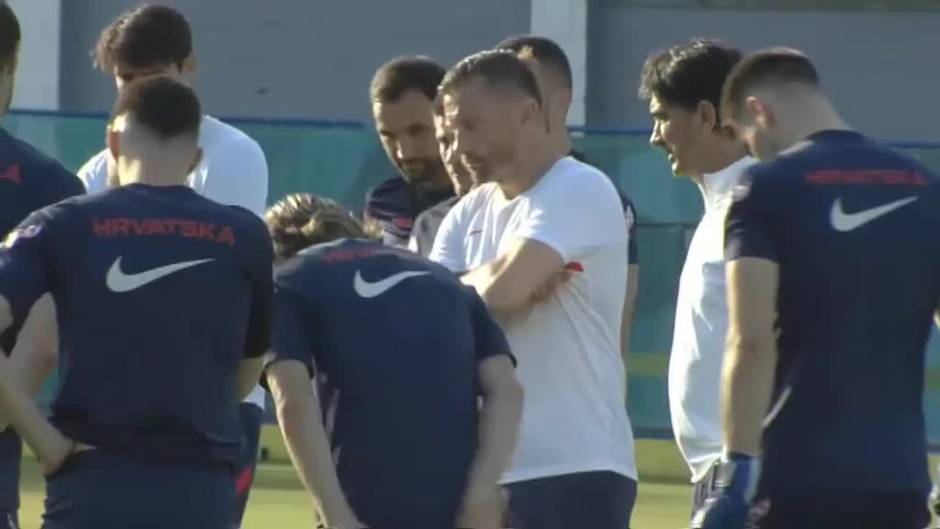 Último entrenamiento de Croacia antes de viajar a Copenhague