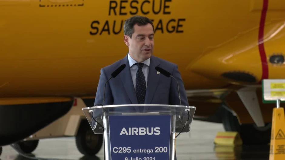 Moreno, en la entrega del Airbus C295 número 200: "El sector aeroespacial es clave contra la crisis"