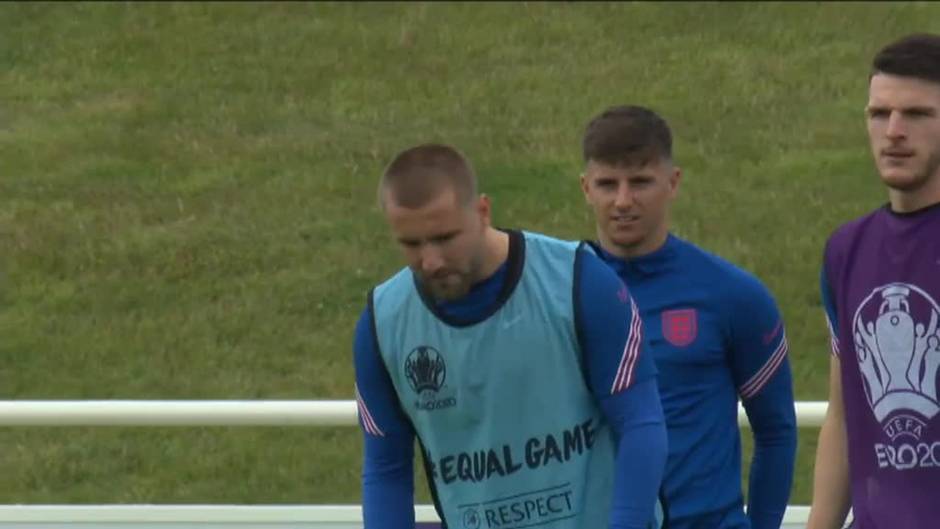 Entrenamiento de Inglaterra el día antes de la gran final de la Eurocopa