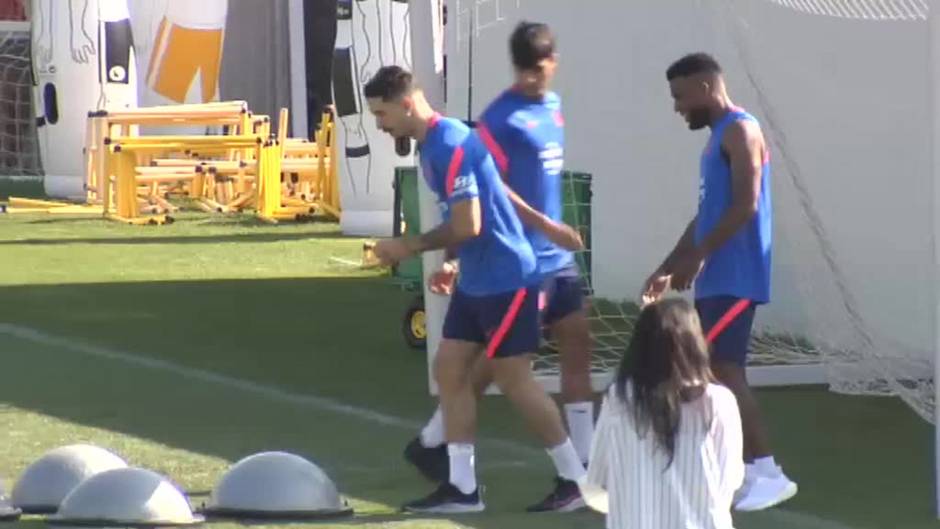 Último entrenamiento del Atlético antes del primer amistoso de la pretemporada