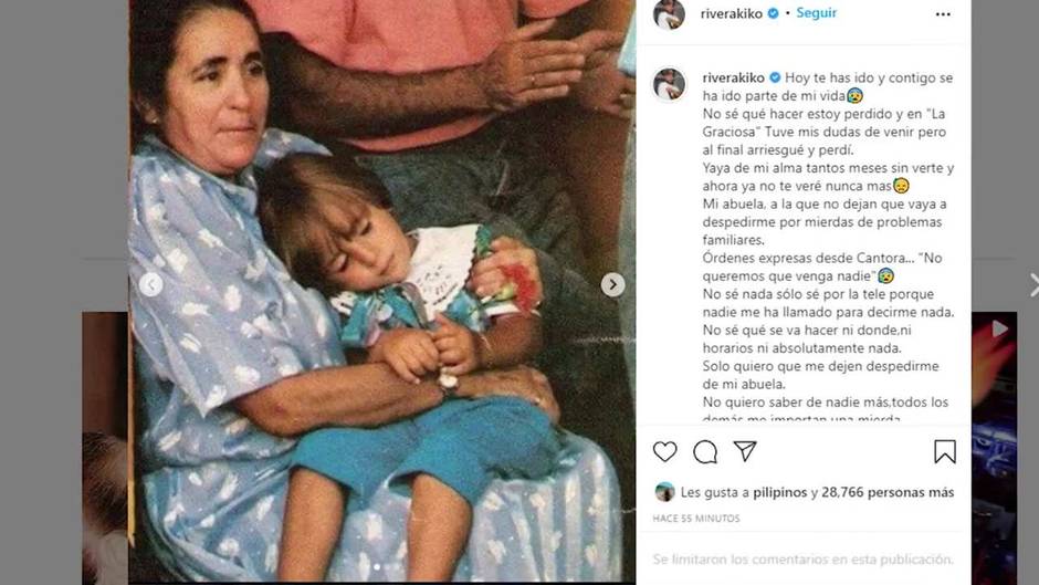 Kiko Rivera, totalmente devastado, se despide de su abuela