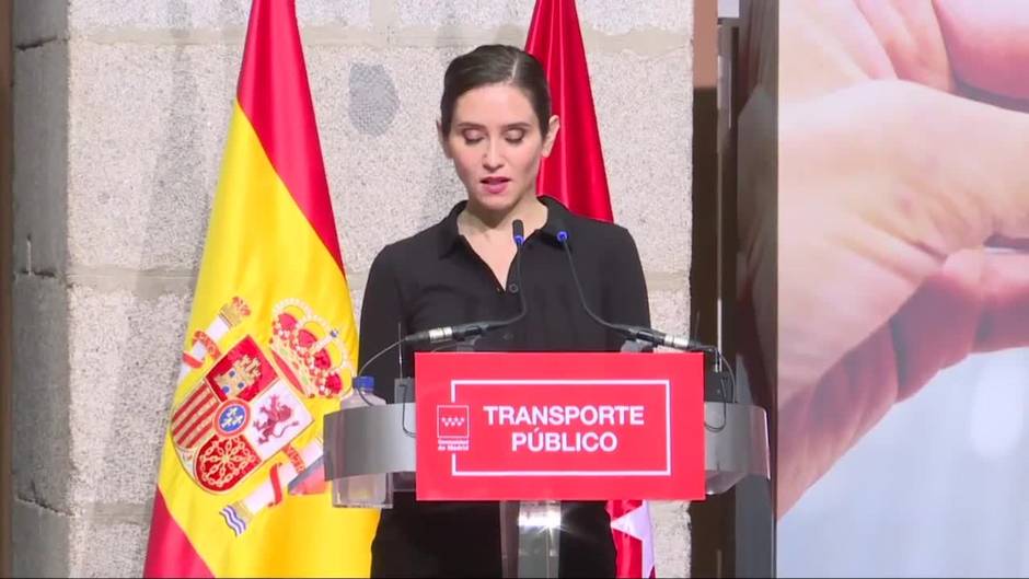 Ayuso dice que la unificación de los abonos de transporte se aplicará en enero
