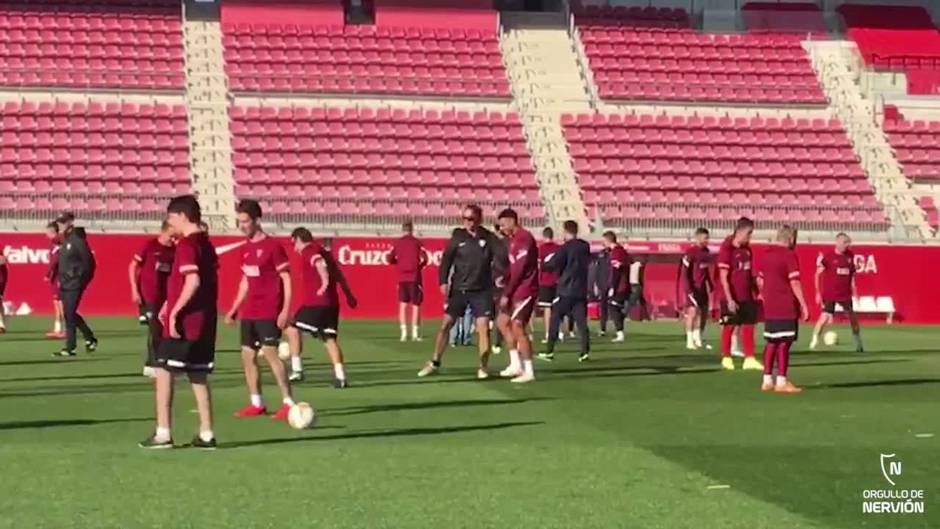 El divertido entrenamiento del Sevilla