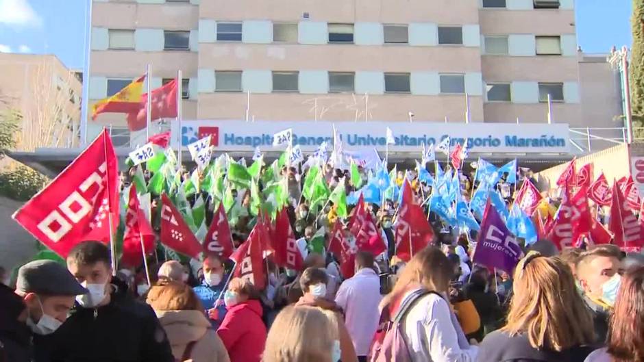 Sanitarios en Madrid piden jornada de 35 horas y renovación de contratos covid