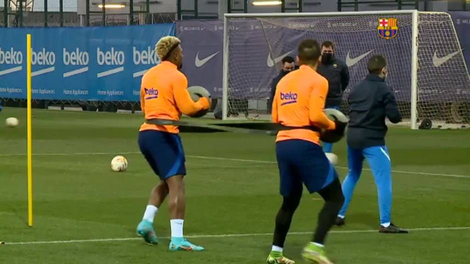 Primer entrenamiento de Adama Traoré con el Barça