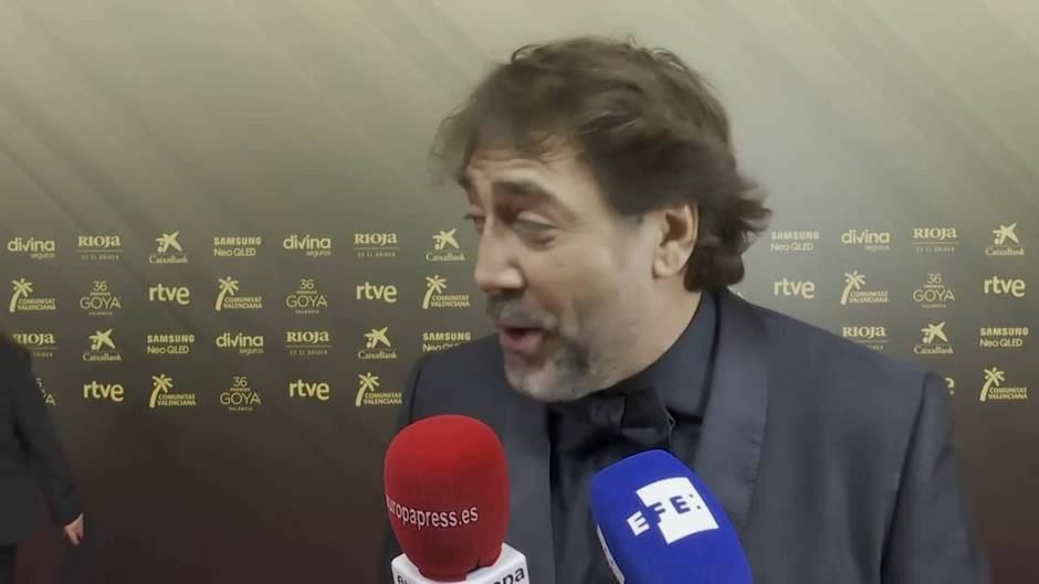 Javier Bardem celebra la vuelta a la presencialidad de los Premios Goya