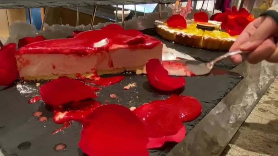 Mucho dulce para celebrar San Valentín en los comedores de la burbuja olímpica en China