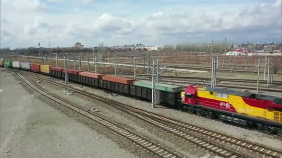 Récord en un puerto de China con 784 trenes partiendo hacia Europa en un día