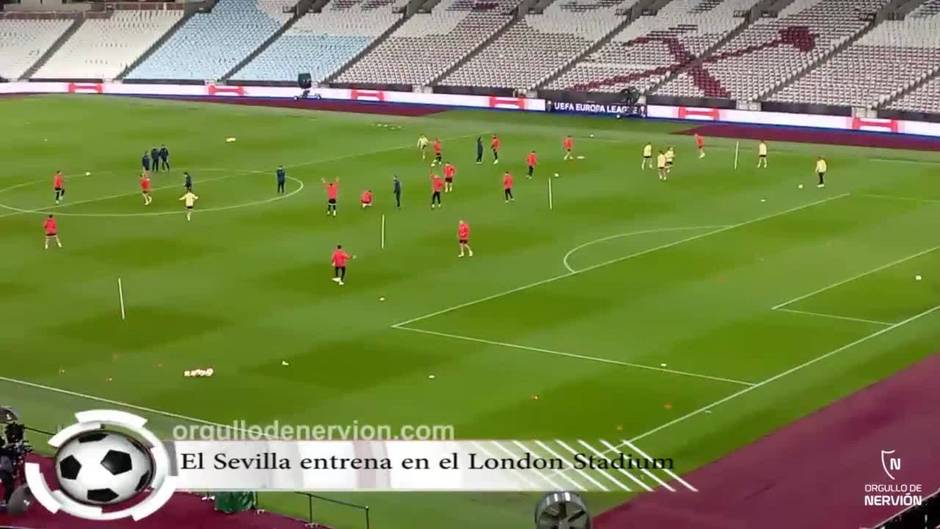 El Sevilla se entrena en el London Stadium