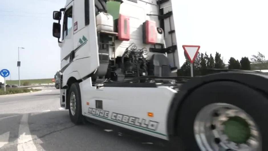 Trescientos camiones de Lebrija, El Cuervo, Las Cabezas, Los Palacios y Trebujena se unen al paro nacional del transporte