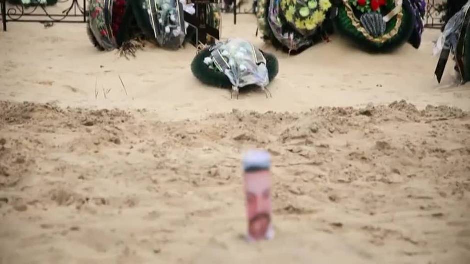 Un dron ofrece la desoladora imagen del inmenso cementerio de Irpin