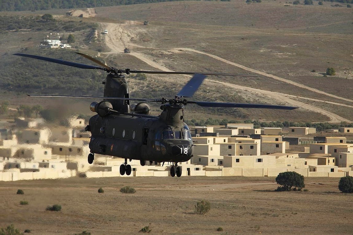 Helicóptero Chinook del Ejército español. 