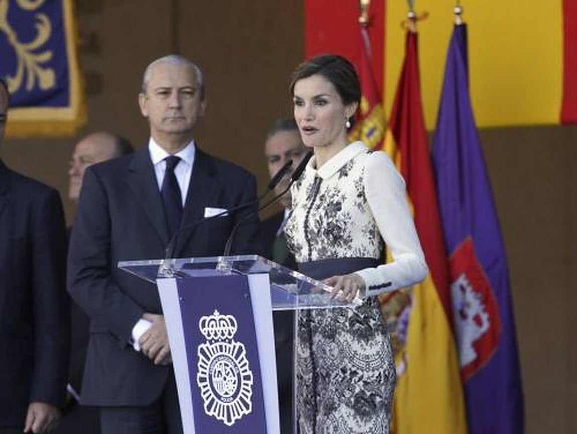 La Reina Letizia, durante su intervención. 