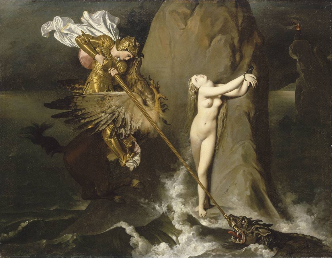 «Ruggiero libera a Angélica», de Ingres (1819)