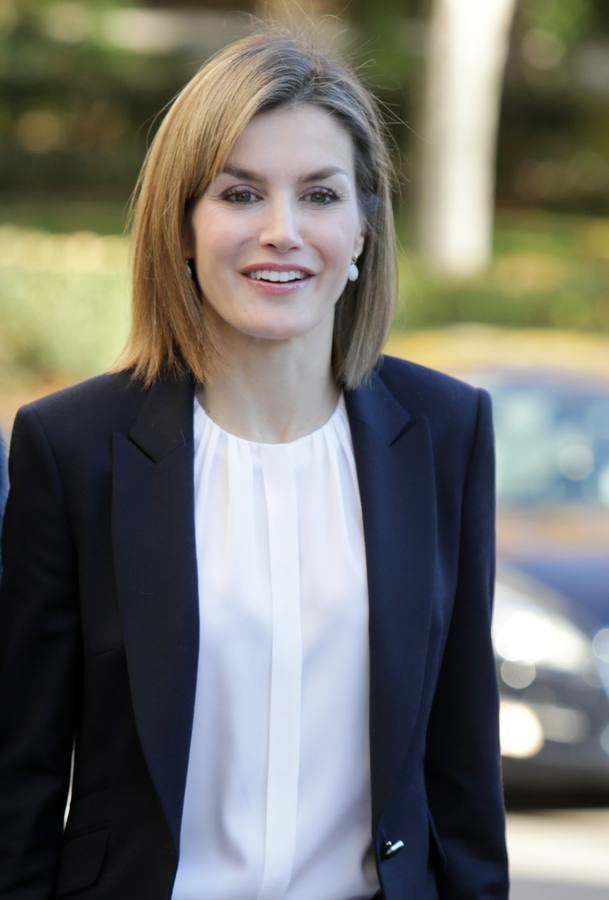 La Reina a su llegada al seminario de nutrigenómica en el CSIC