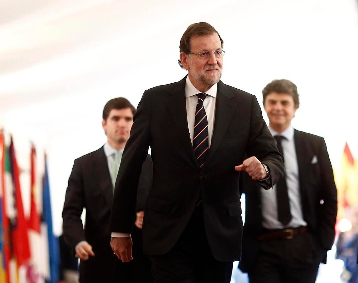 El presidente del Gobierno, Mariano Rajoy, a su llegada al Congreso. 