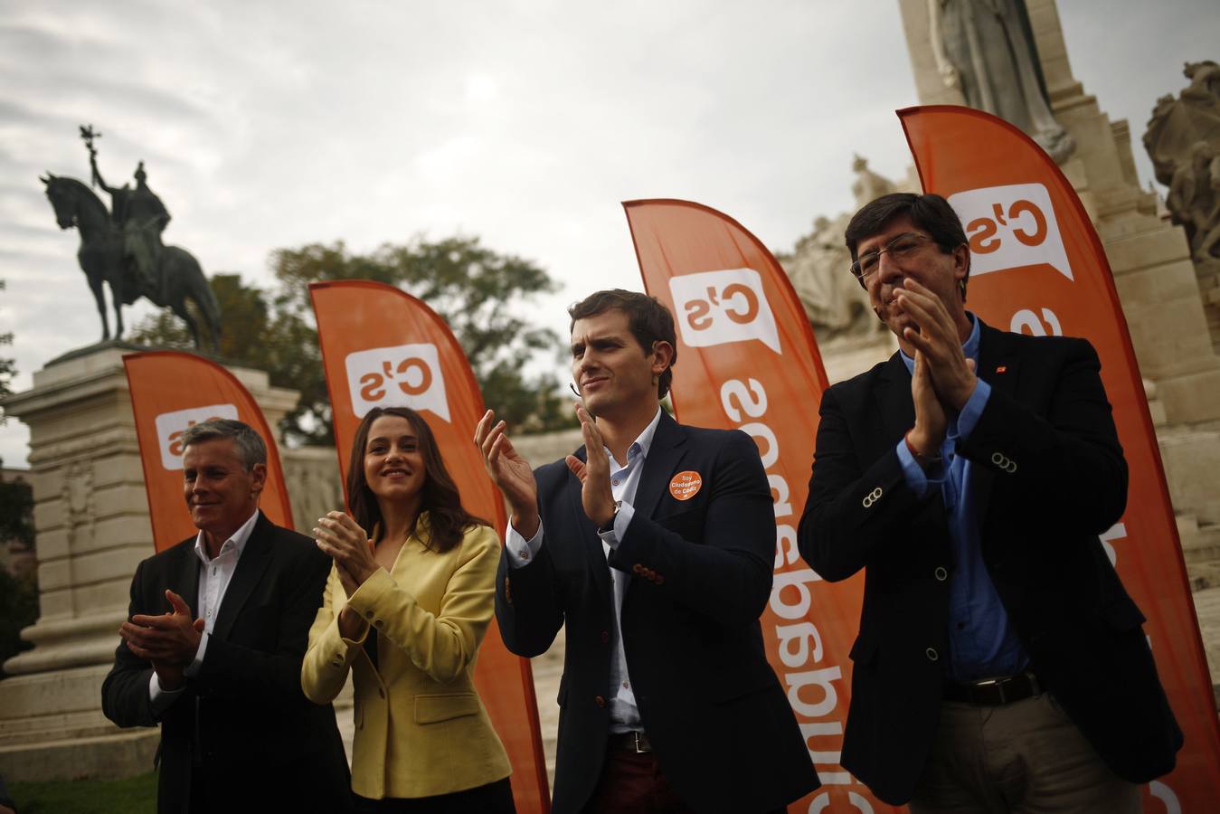 Rivera, junto a Inés Arrimadas y Juán Marín. 